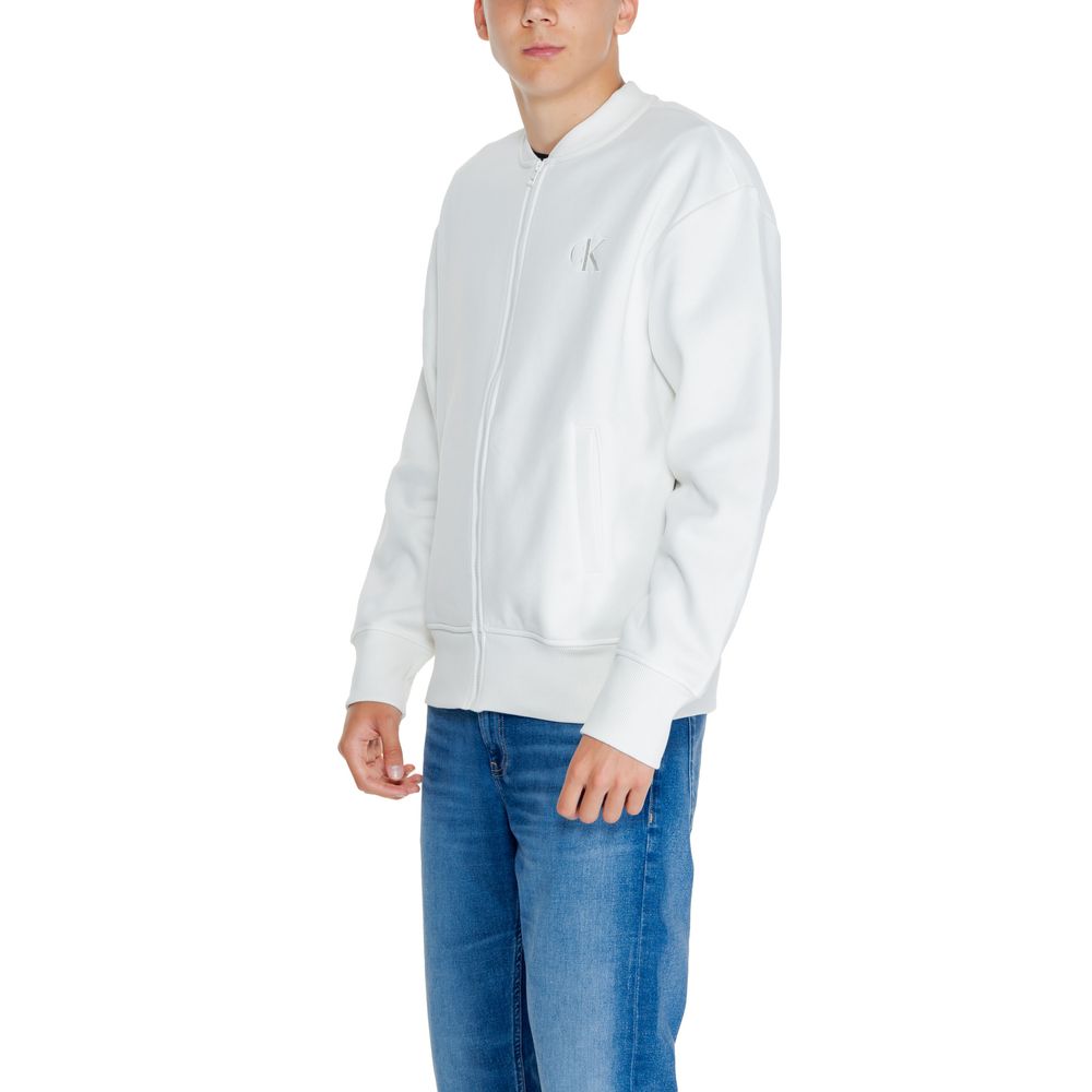 Calvin Klein Jeans White Recycled Cotton Sweatshirt - Image 3