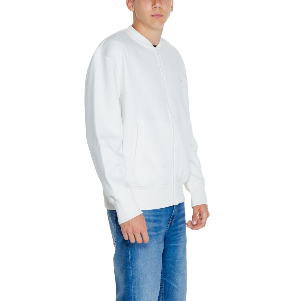 Calvin Klein Jeans White Recycled Cotton Sweatshirt - Image 4