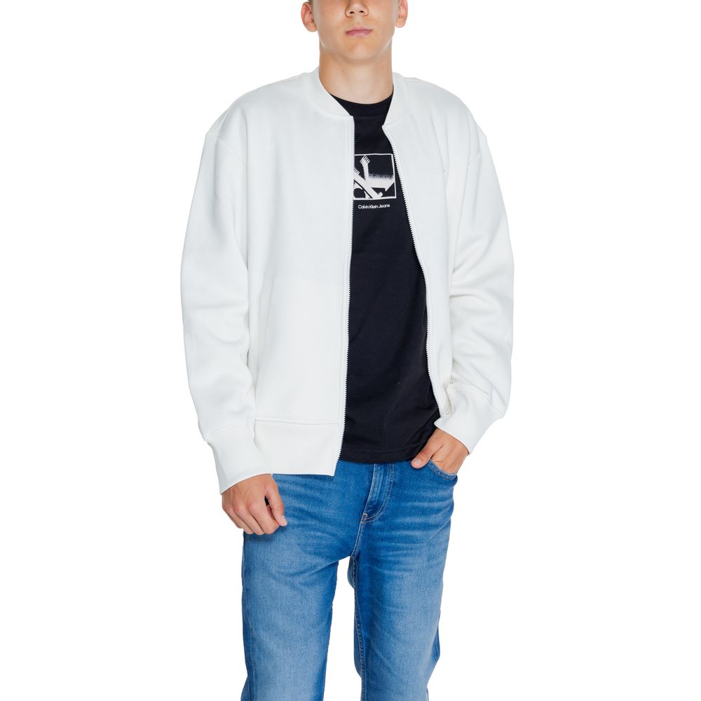 Calvin Klein Jeans White Recycled Cotton Sweatshirt - Image 5