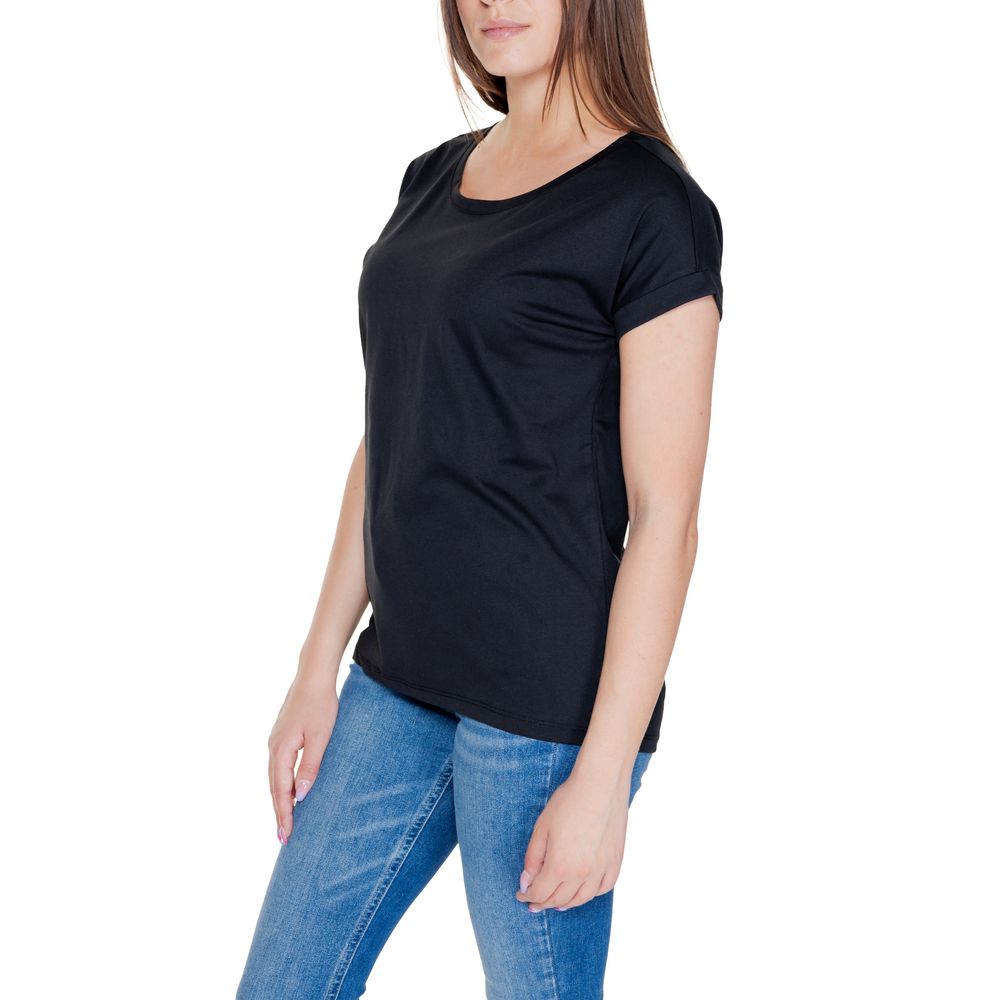 Vila Clothes Black Cotton T-Shirt - Image 3