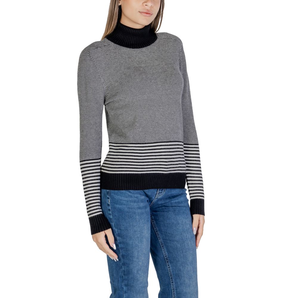 Sandro Ferrone Black And White Viscose Turtleneck - Image 3