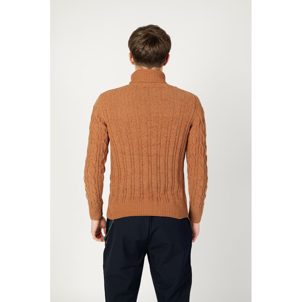 Gianni Lupo Brown Synthetic Turtleneck - Image 3