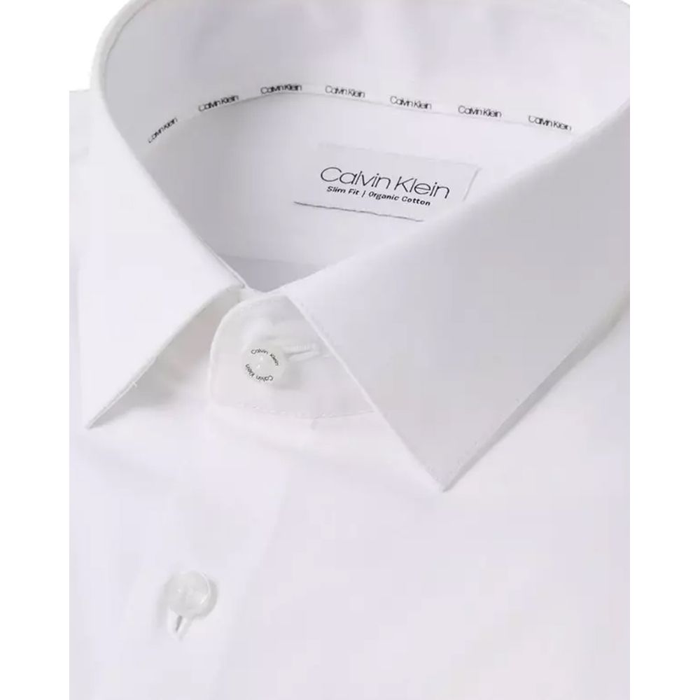 Calvin Klein White Cotton Dress Shirt - Image 4