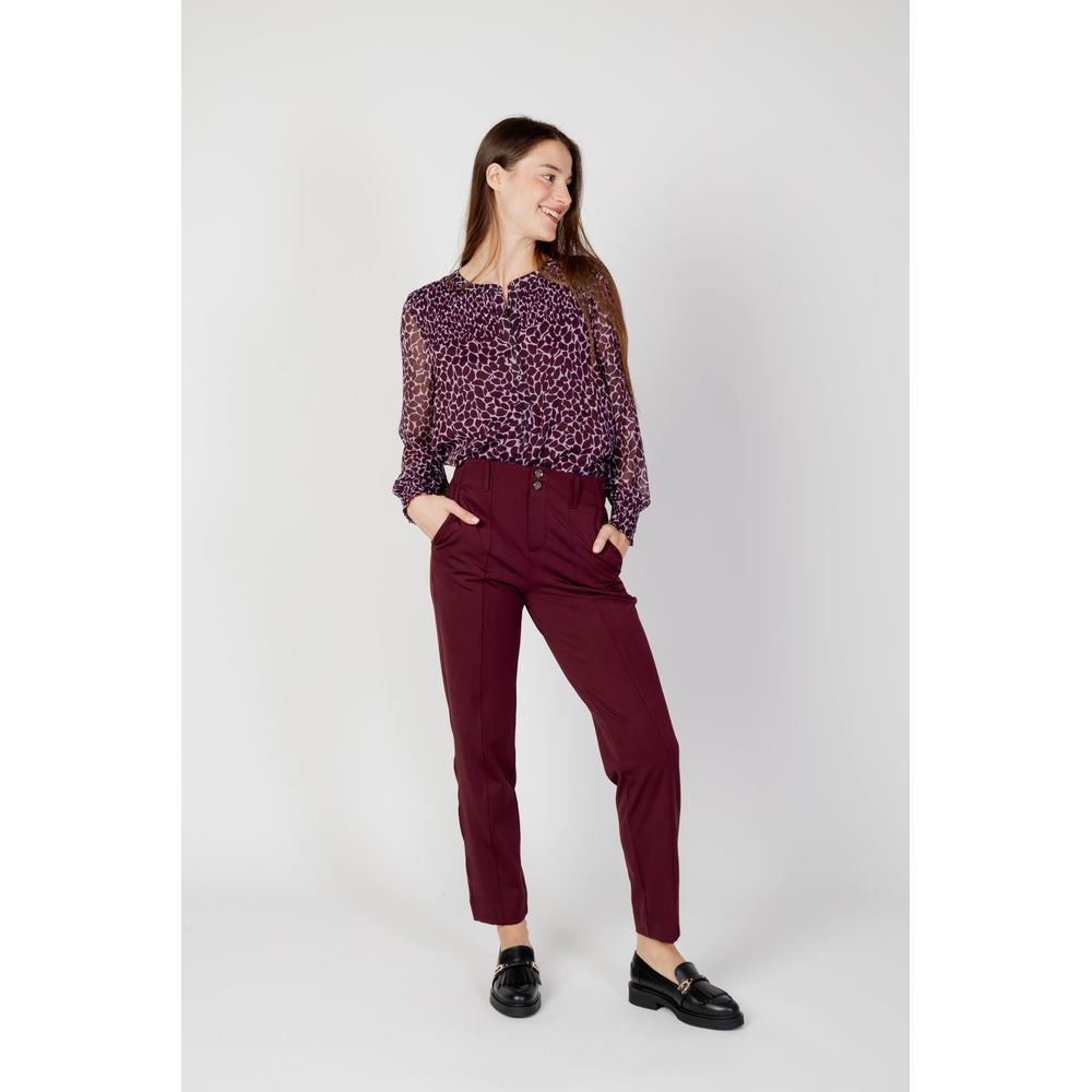 Street One Bordeaux Polyester Casual Pants - Image 5