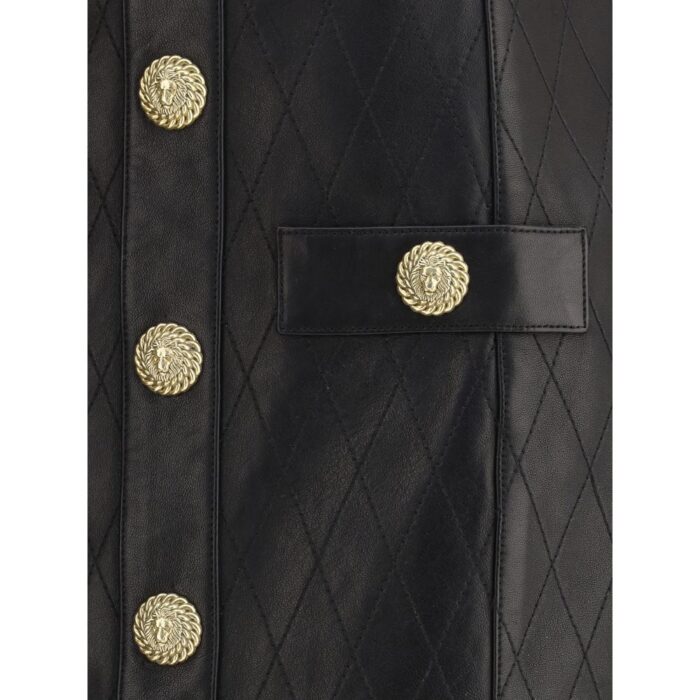 Balmain Leather Miniskirt - Image 3