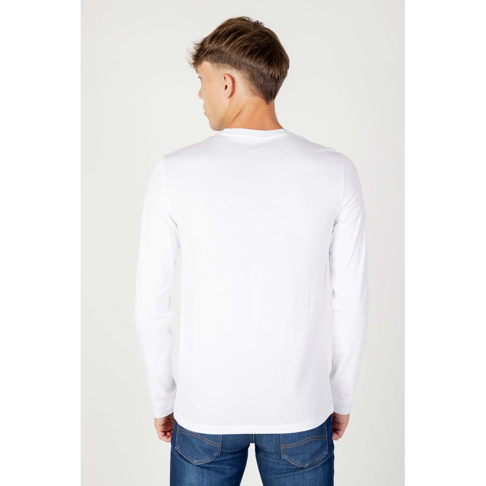 Armani Exchange White Cotton Long Sleeve T-Shirt - Image 4