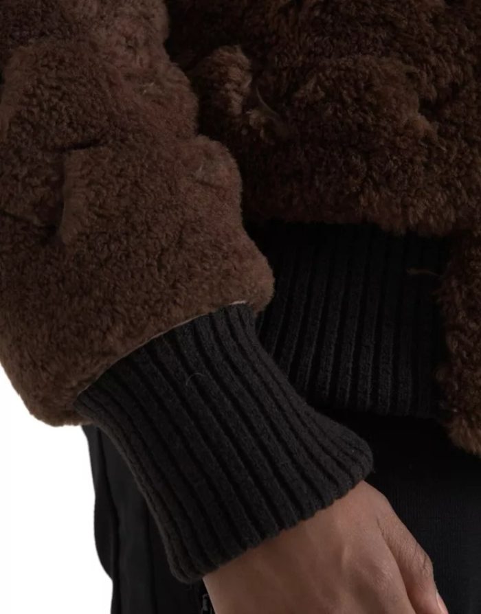 Bottega Veneta Brown Fur Lamb Shearling Coat Jacket - Image 5