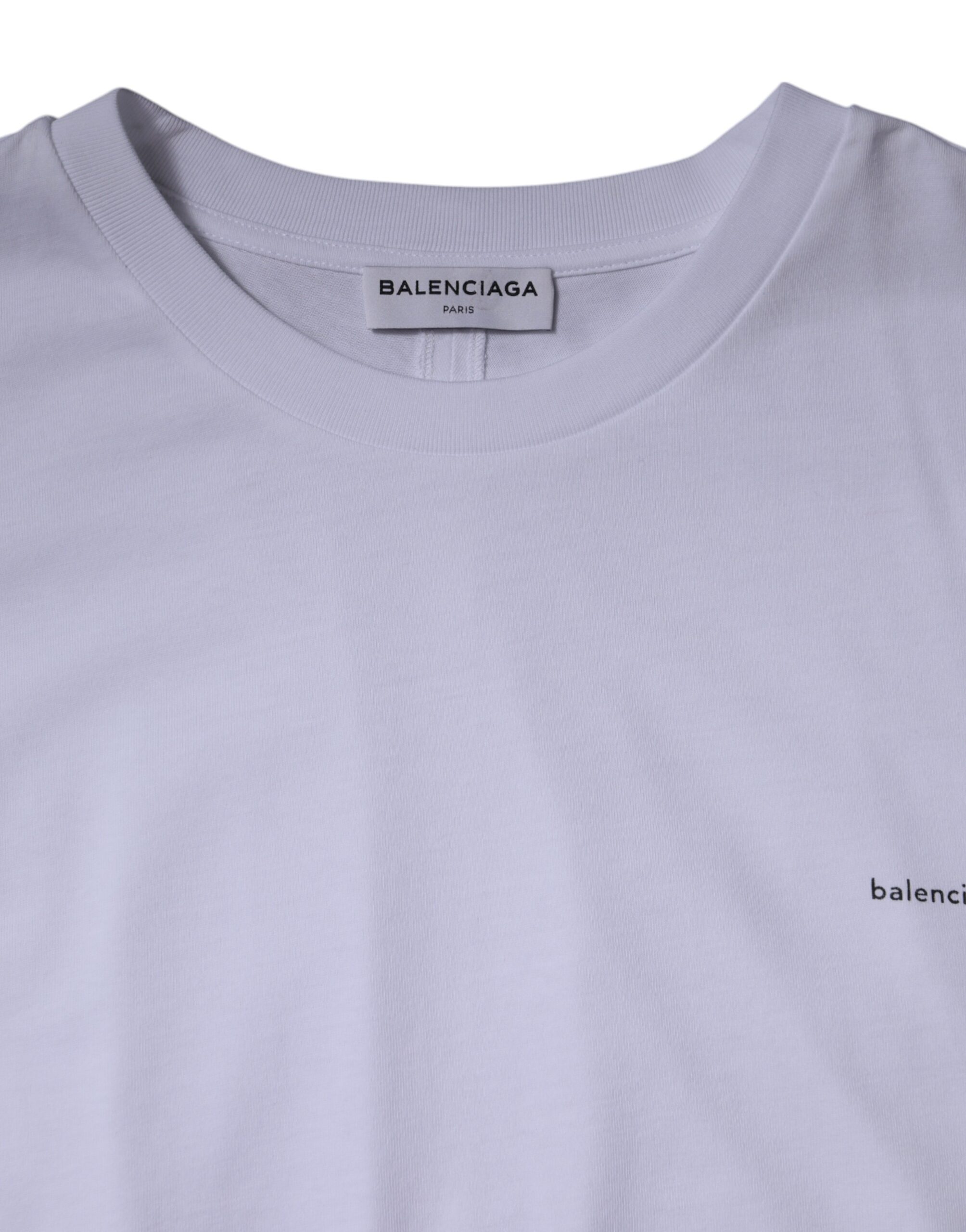 Balenciaga White Logo Cotton Crew Neck Short Sleeves T-shirt - Image 4