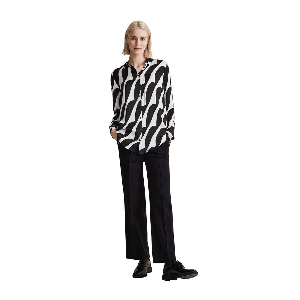 Street One Black And White Viscose Blouse - Image 2