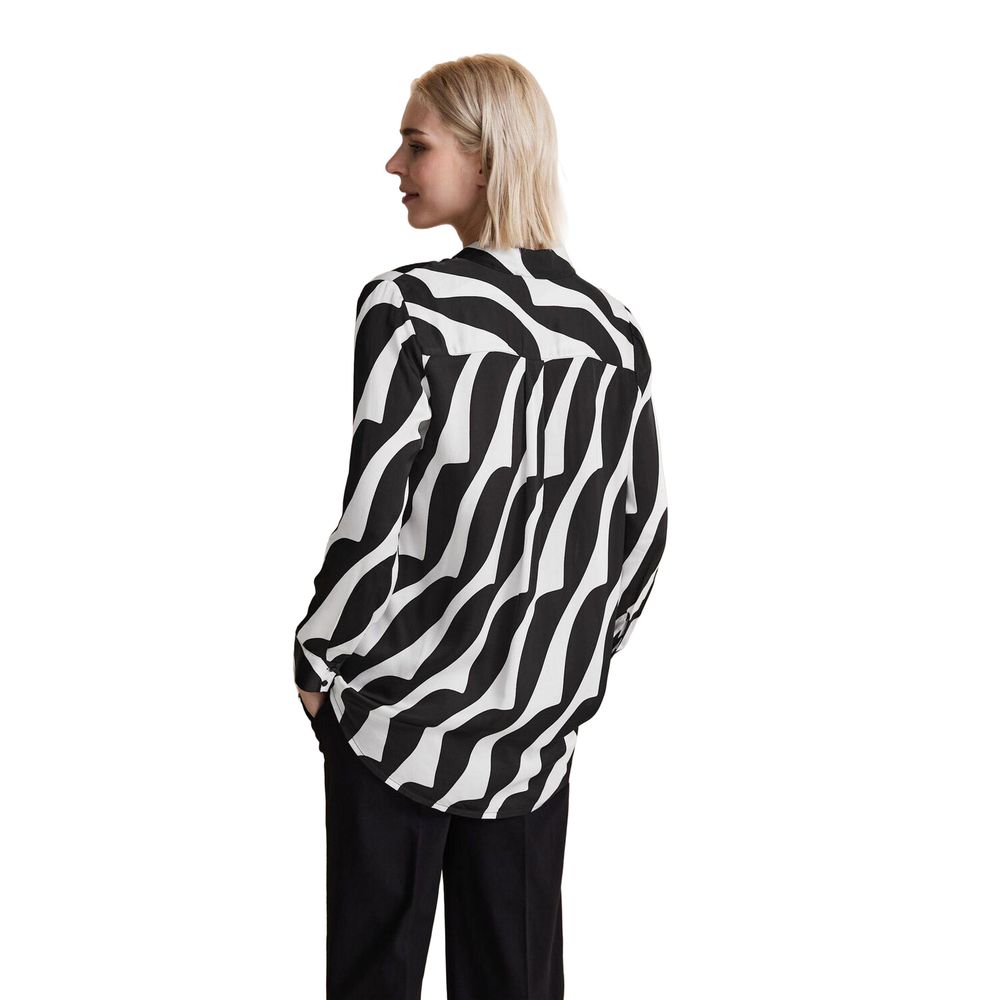 Street One Black And White Viscose Blouse - Image 3
