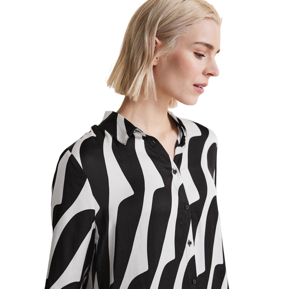 Street One Black And White Viscose Blouse - Image 5