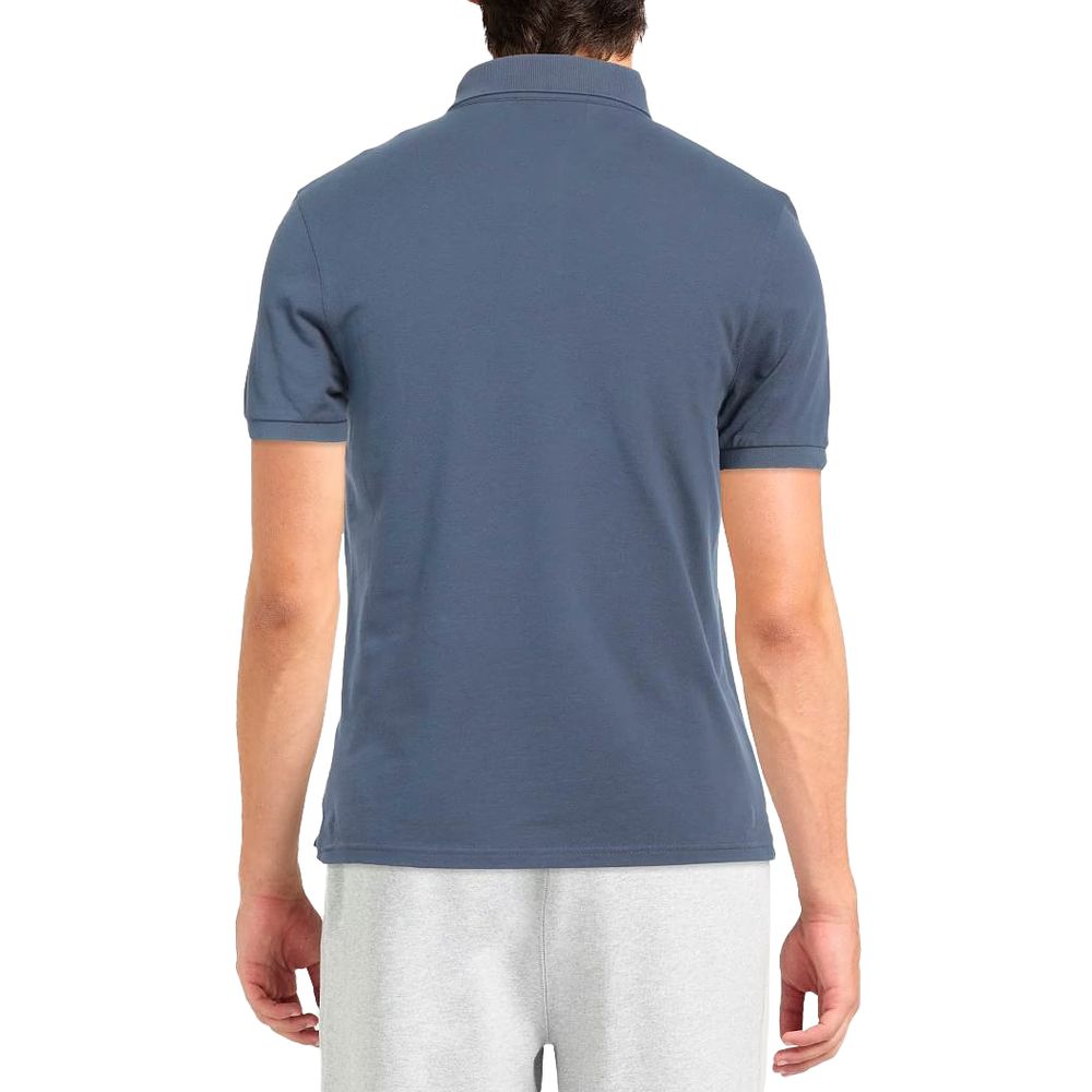 Alpha Studio Blue Cotton Polo Shirt - Image 2