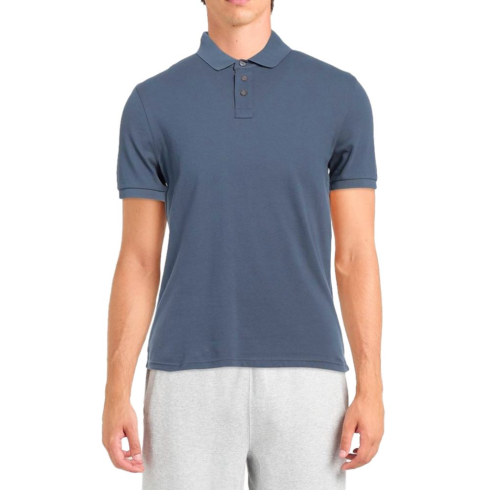 Alpha Studio Blue Cotton Polo Shirt - Image 3