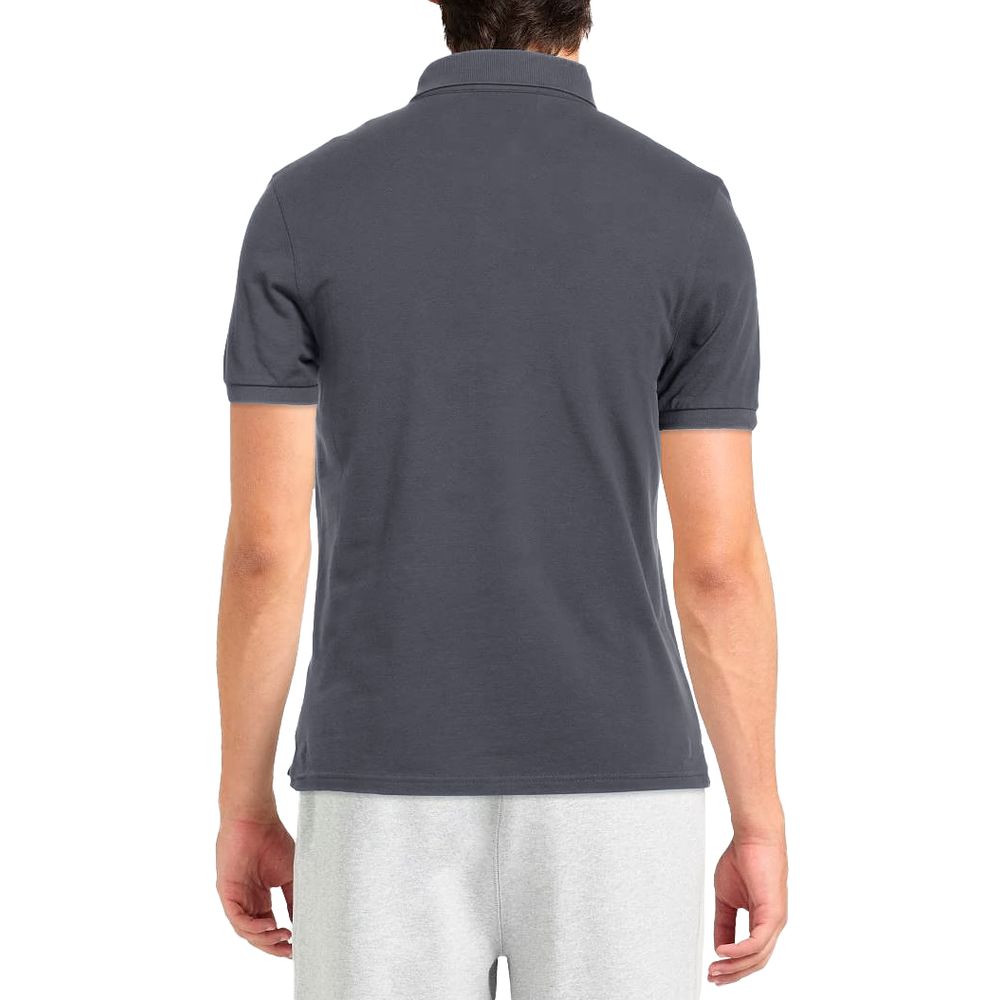 Alpha Studio Gray Cotton Polo Shirt - Image 2