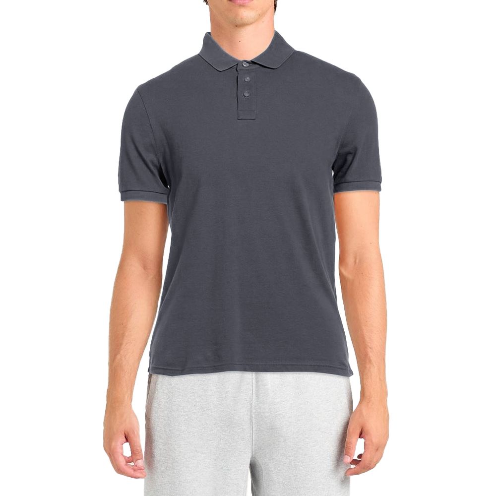 Alpha Studio Gray Cotton Polo Shirt - Image 3