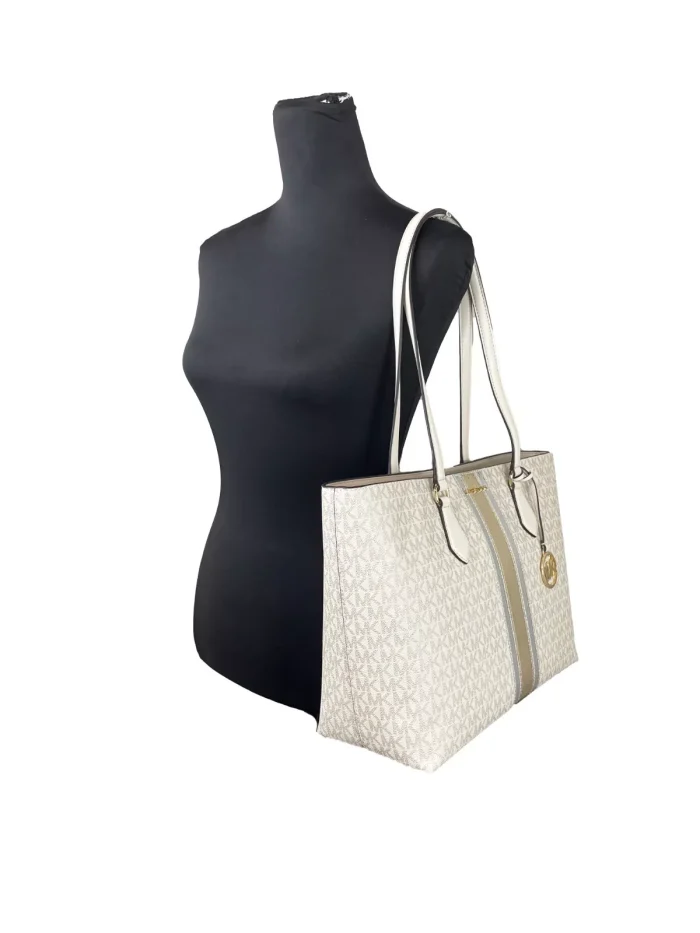 Michael Kors Sheila Large Tote Purse Bag Pale Gold - Image 3