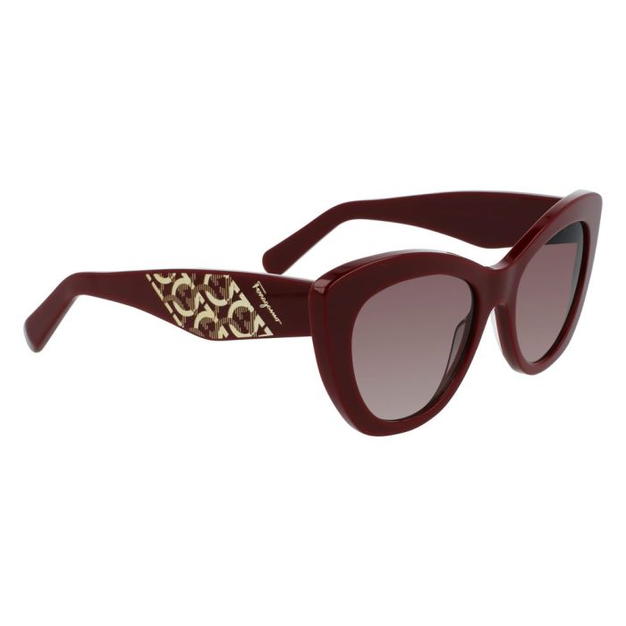 Salvatore Ferragamo Bordeaux Haircalf Sunglasses - Image 3
