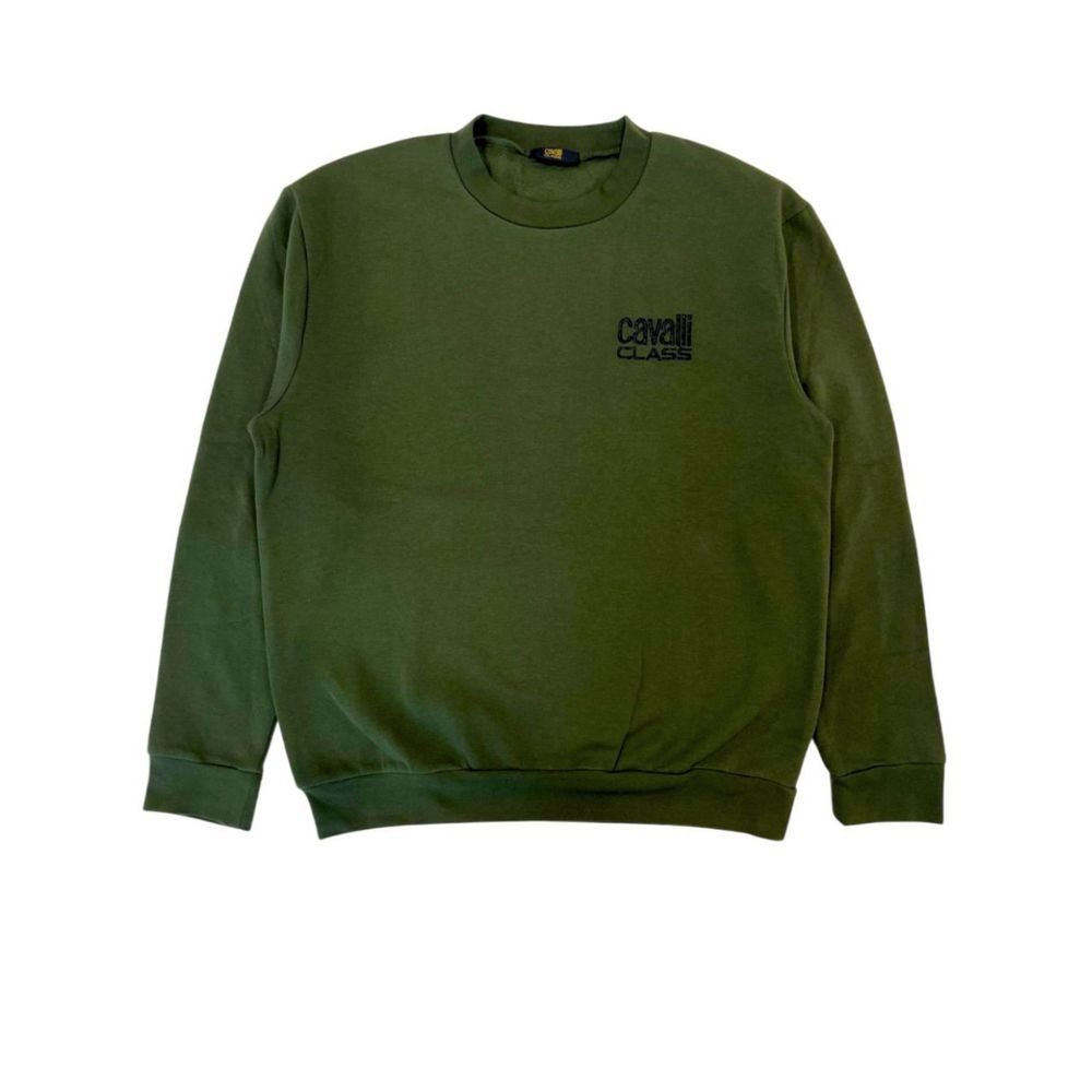 Cavalli Class Green Polyester Men Hoodie