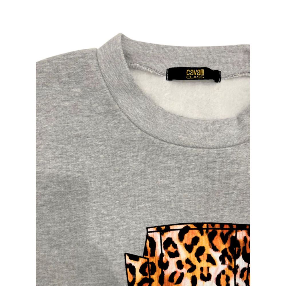 Cavalli Class Gray Polyester Women Hoodie - Image 3