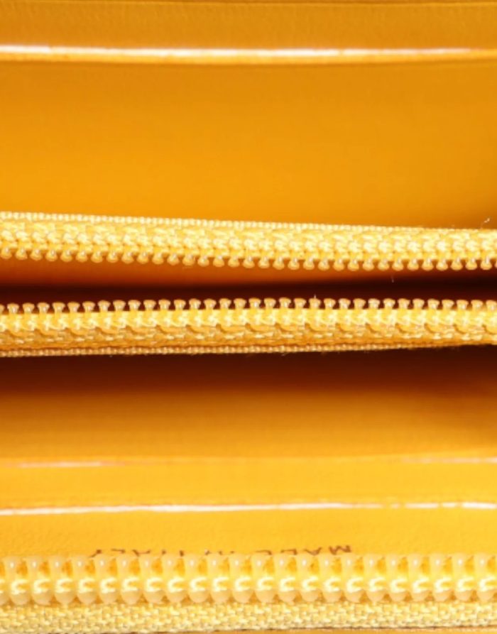 Chanel Yellow Quilted Leather CC Logo Continental Zip Wallet - Image 6