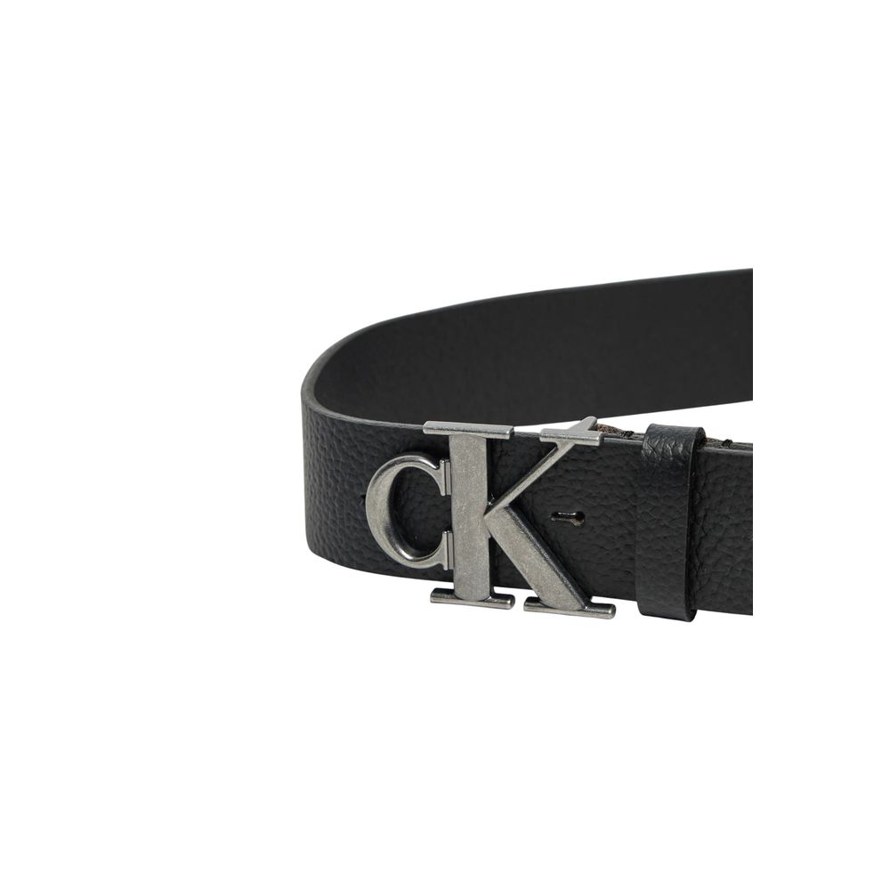 Calvin Klein Jeans Black Leather Regular Belt - Image 3