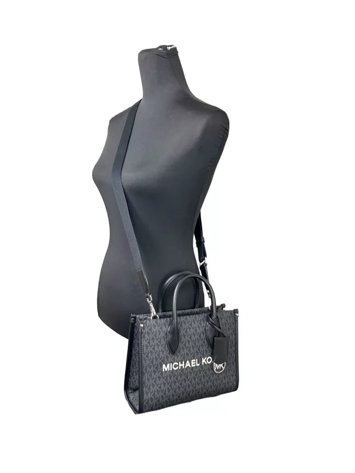 Michael Kors Mirella Signature Small Top Zip Tote Bag Black - Image 4