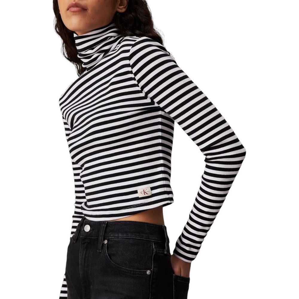 Calvin Klein Jeans Black And White Cotton Long Sleeve - Image 3