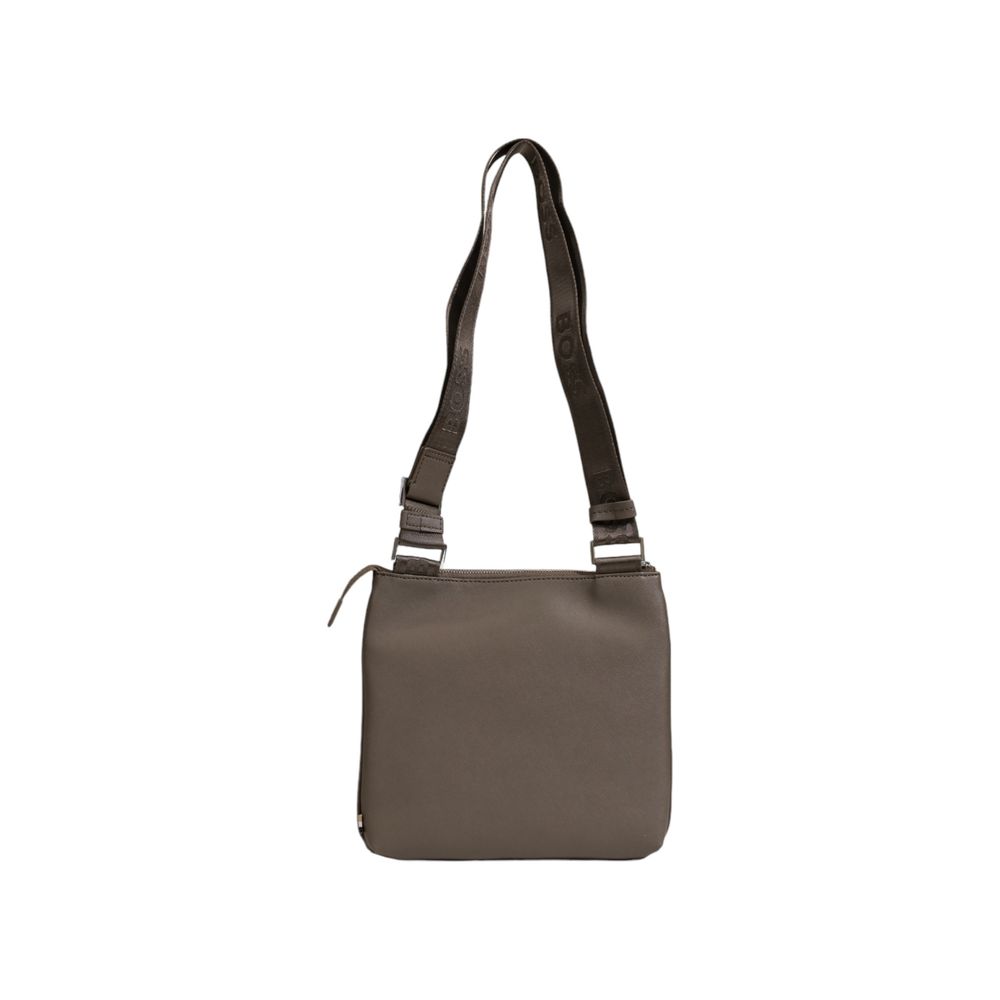 Hugo Boss Green Leather Messenger Bag - Image 3