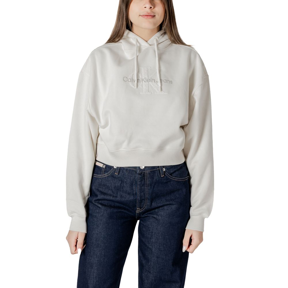 Calvin Klein Jeans Cream Cotton Hoody