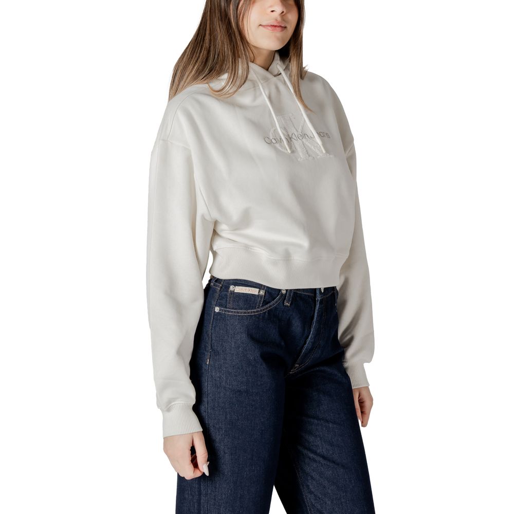 Calvin Klein Jeans Cream Cotton Hoody - Image 3