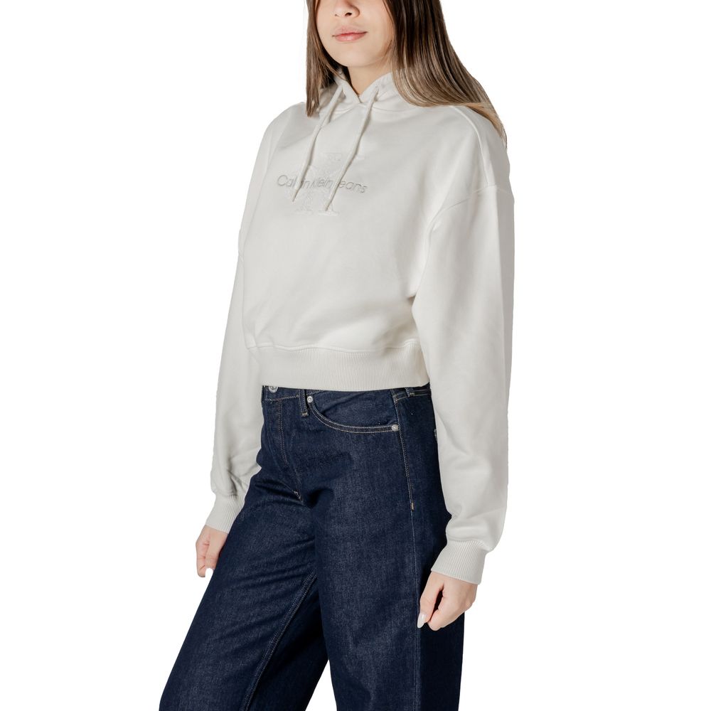 Calvin Klein Jeans Cream Cotton Hoody - Image 4