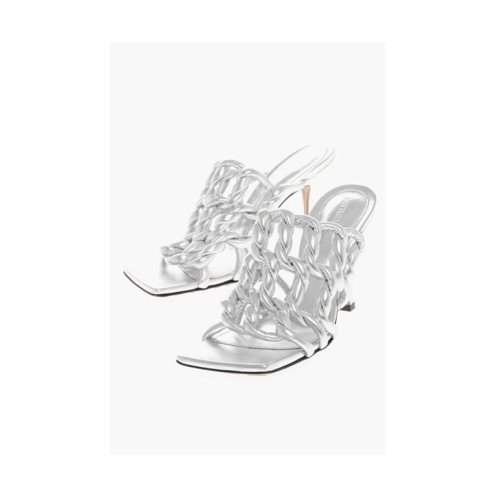 Bottega Veneta Silver Leather Women Sandal - Image 2