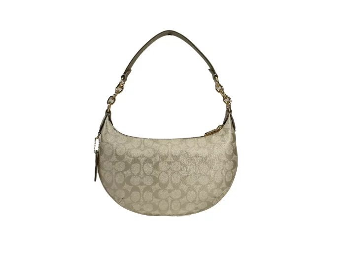 COACH Payton Signature PVC Leather Shoulder Bag Champagne Gold - Image 2