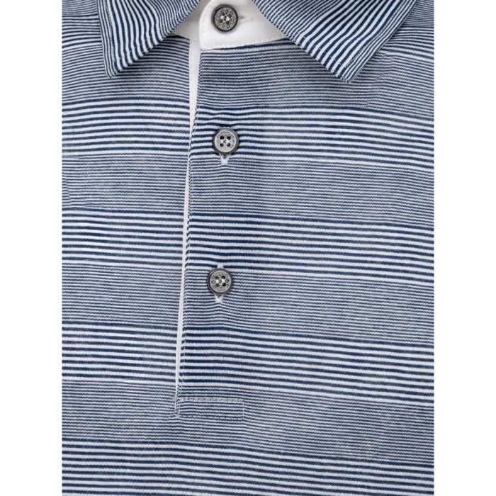 Canali Blue Cotton Polo Shirt - Image 3