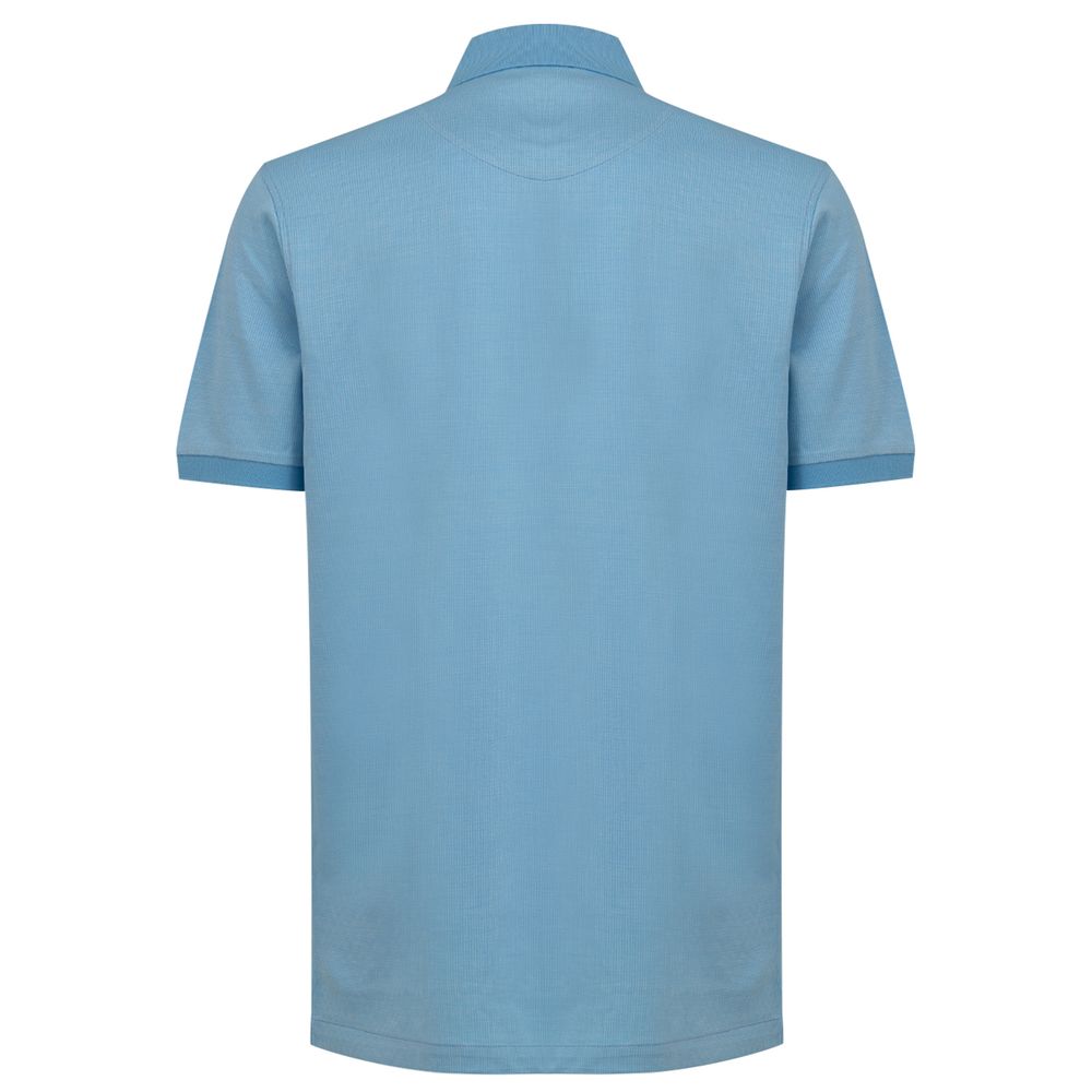 Dunhill Blue Cotton Polo Shirt - Image 2