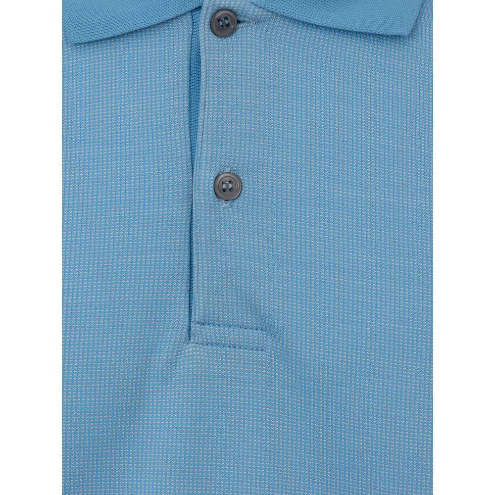 Dunhill Blue Cotton Polo Shirt - Image 3
