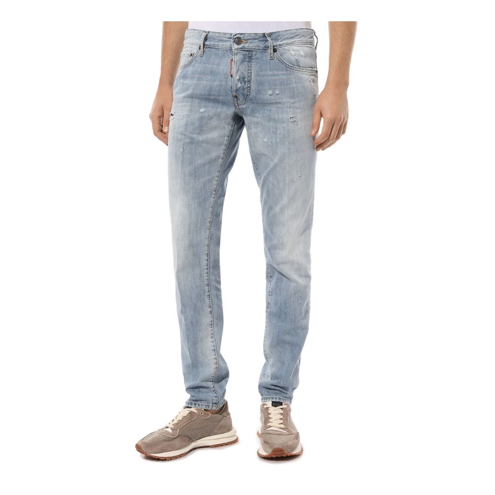 Dsquared² Light Blue Cotton Men Jeans - Image 3