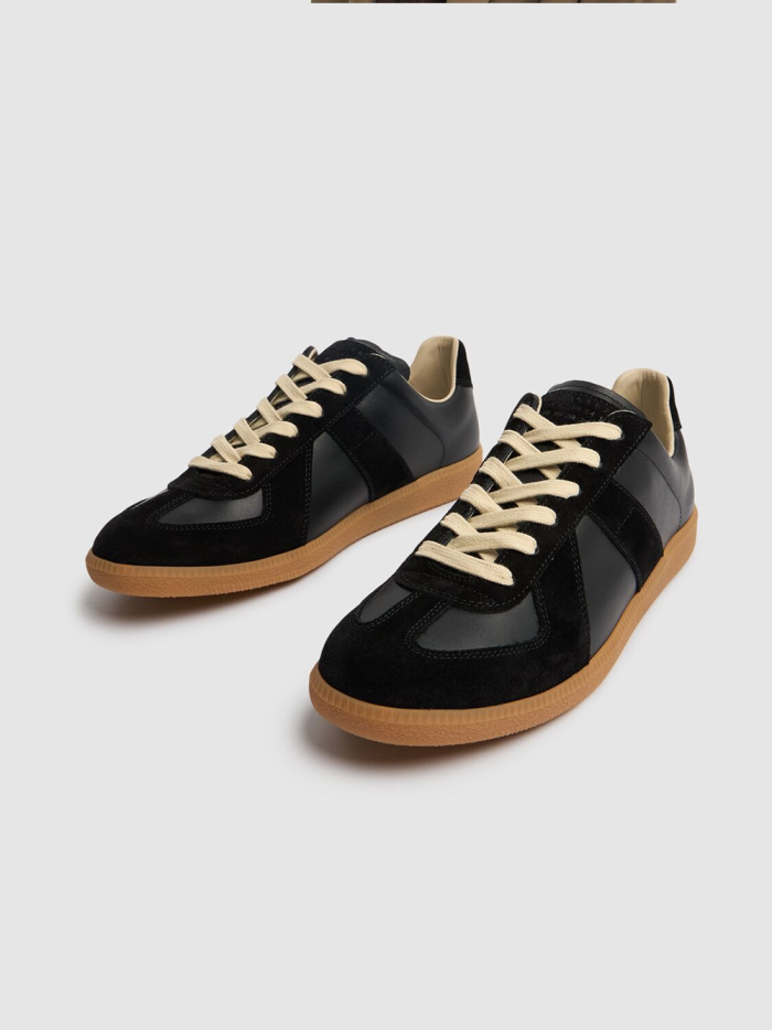 Maison Margiela Low Leather And Suede Sneakers - Image 2