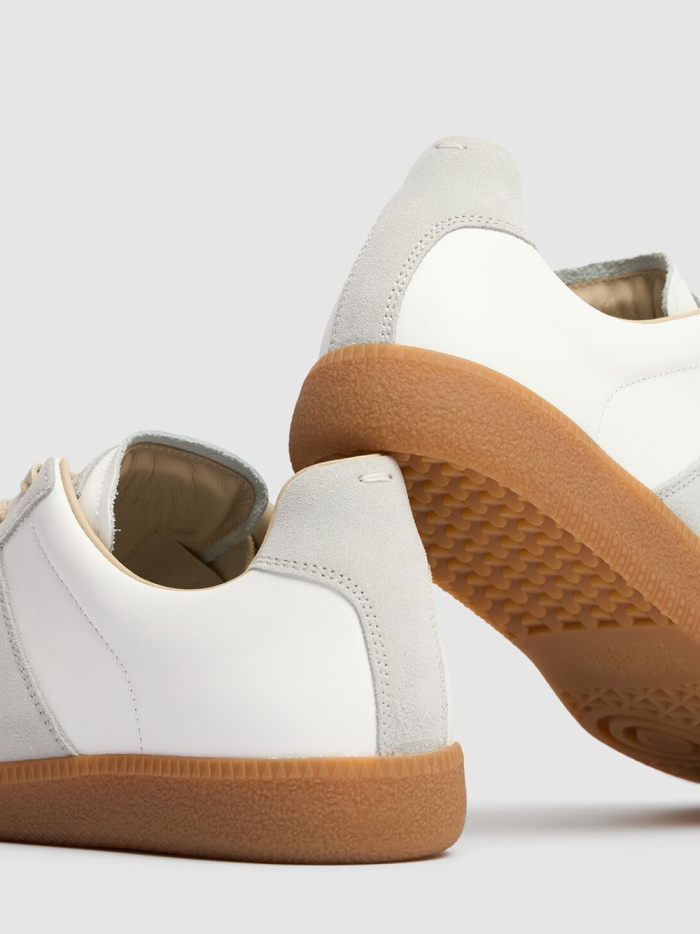 Maison Margiela Low Leather And Suede Sneakers - Image 4