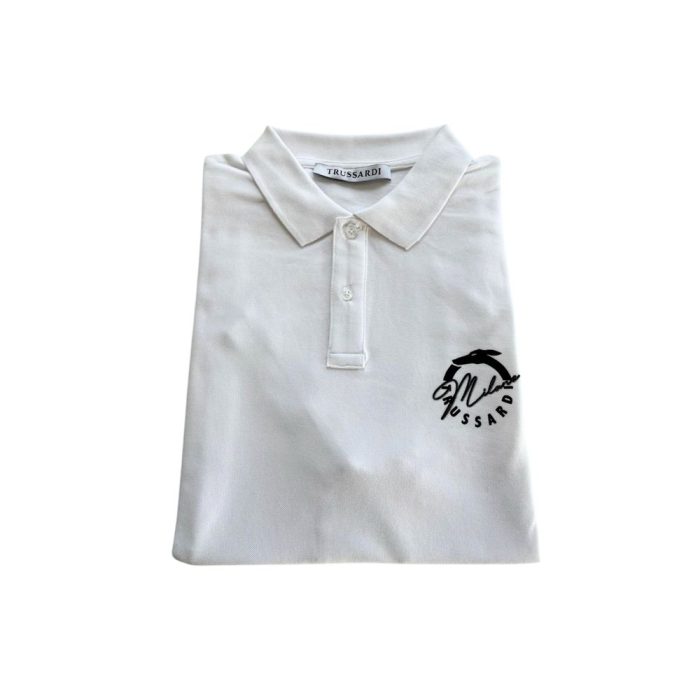Trussardi Beachwear White Cotton Men Polo Shirt - Image 4