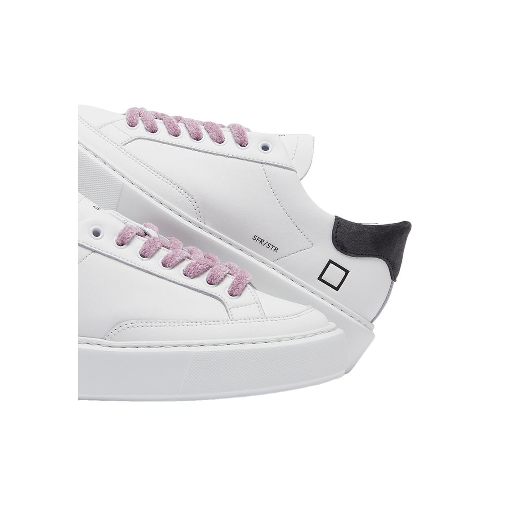 D.A.T.E Beige Leather Sneaker - Image 3