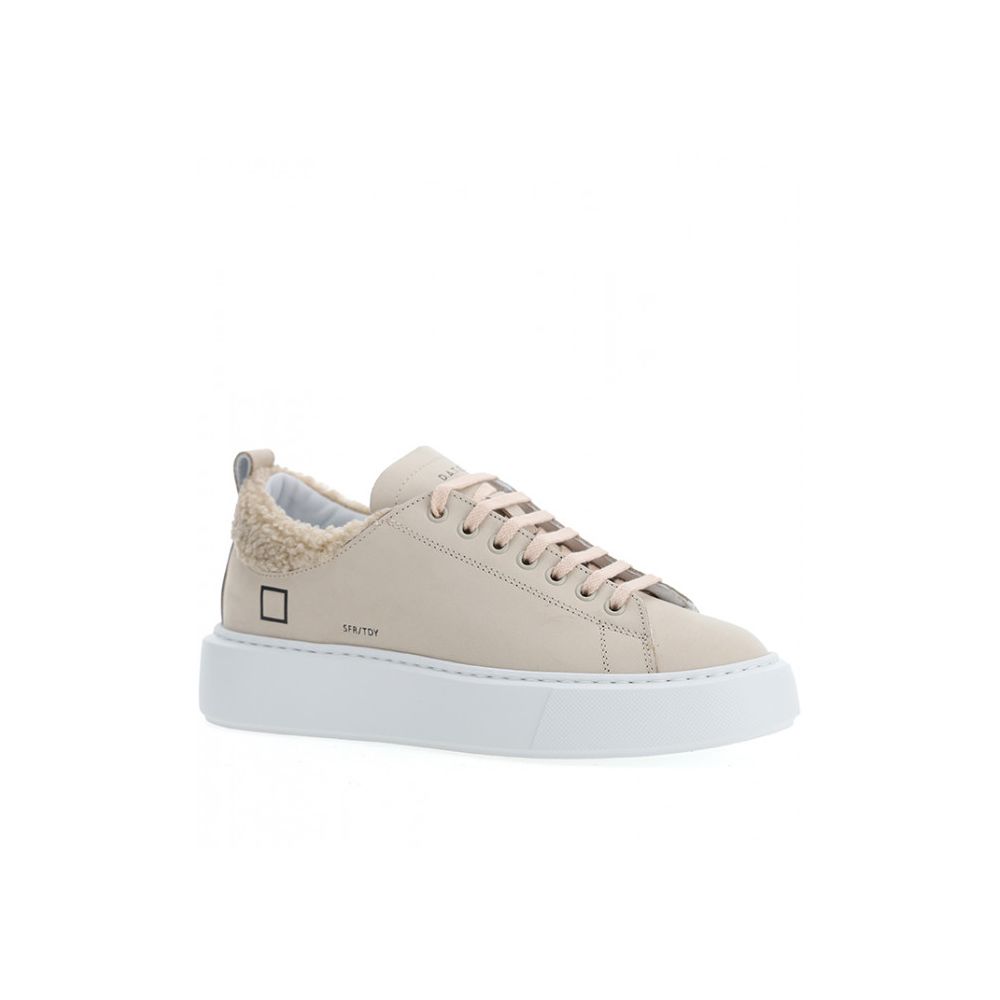 D.A.T.E Beige Leather Sneaker - Image 2