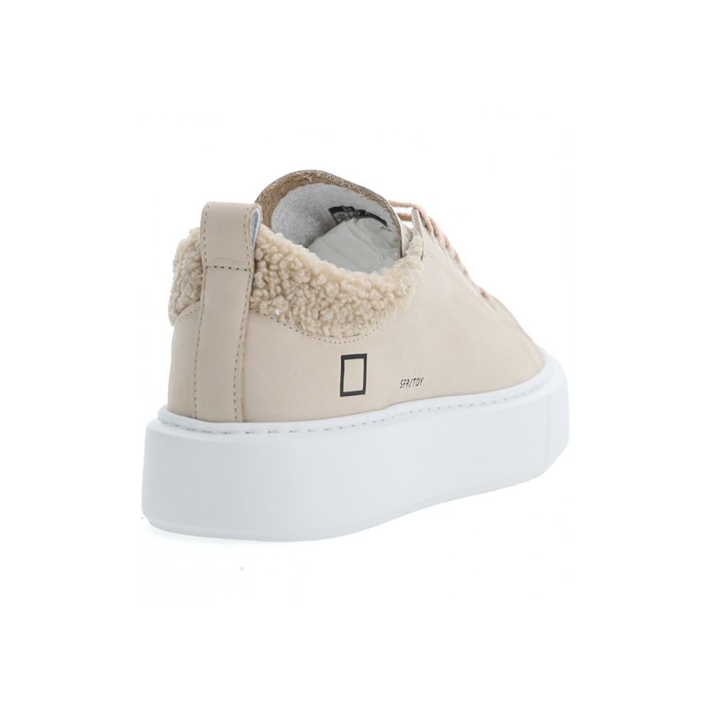 D.A.T.E Beige Leather Sneaker - Image 3