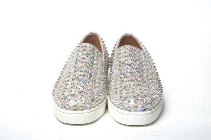 Christian Louboutin White Ab/Clear Ab Roller Boat Woman Flat Sneaker - Image 2