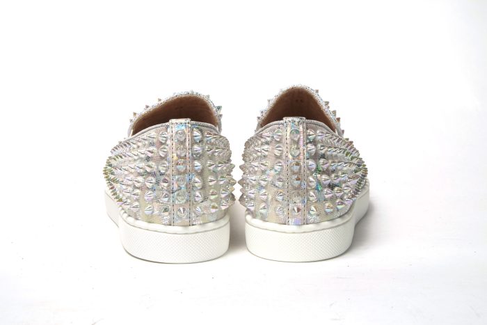 Christian Louboutin White Ab/Clear Ab Roller Boat Woman Flat Sneaker - Image 7