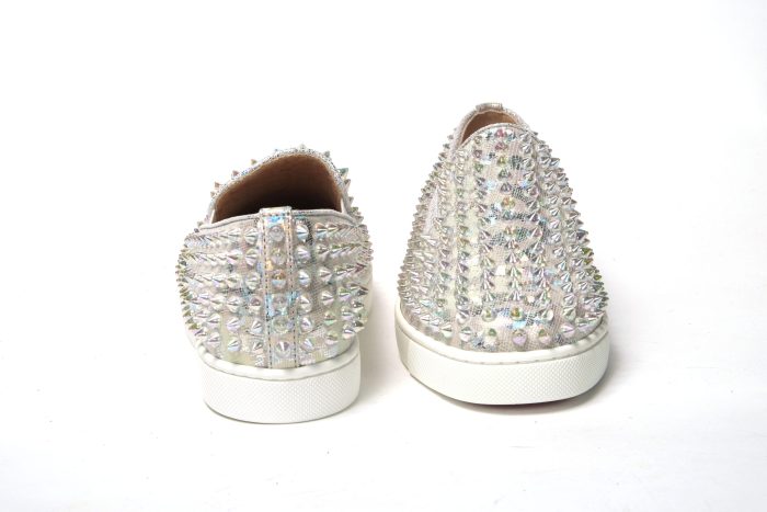 Christian Louboutin White Ab/Clear Ab Roller Boat Woman Flat Sneaker - Image 6