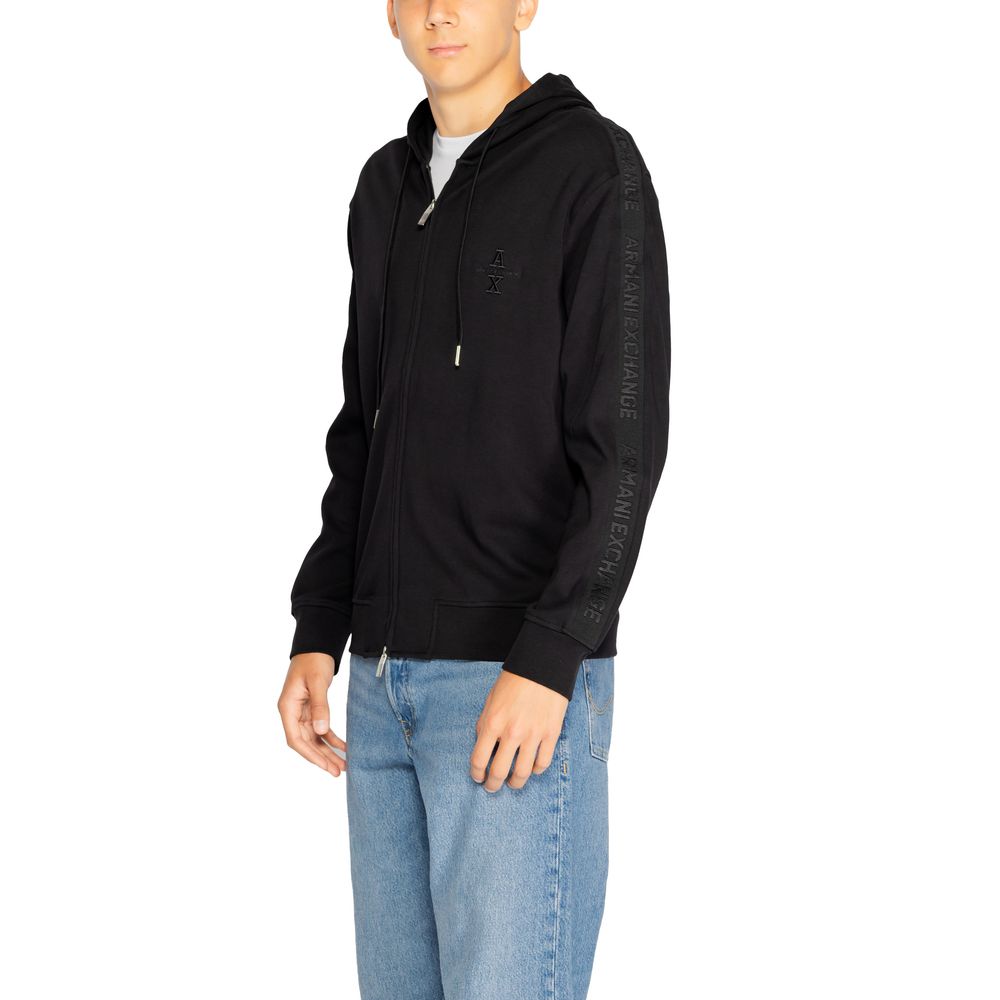 Armani Exchange Black Cotton Hoodie - Image 3