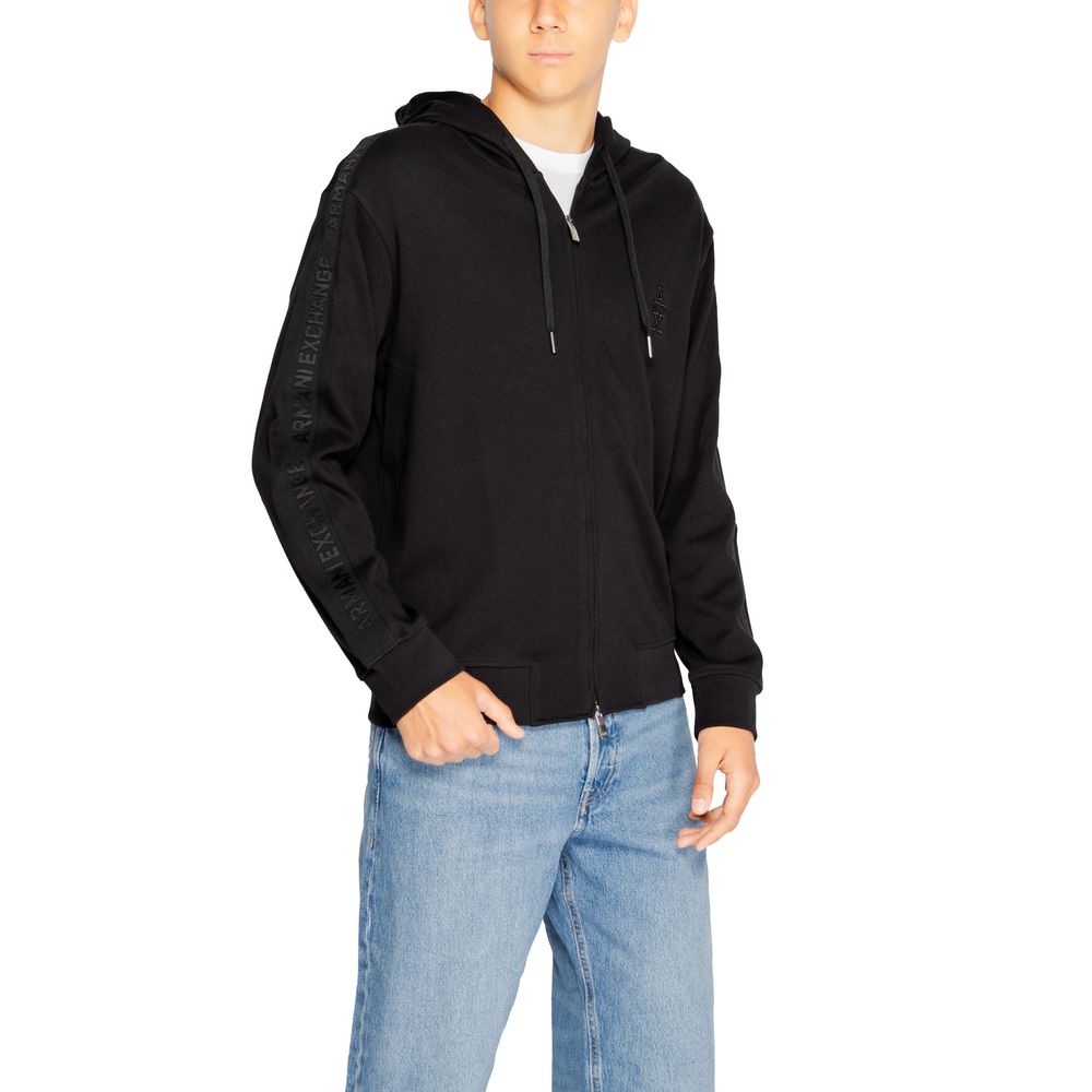 Armani Exchange Black Cotton Hoodie - Image 5