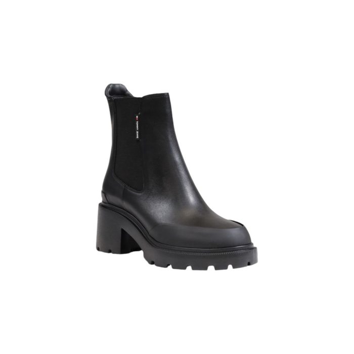 Tommy Hilfiger Jeans Black Leather Boot - Image 2