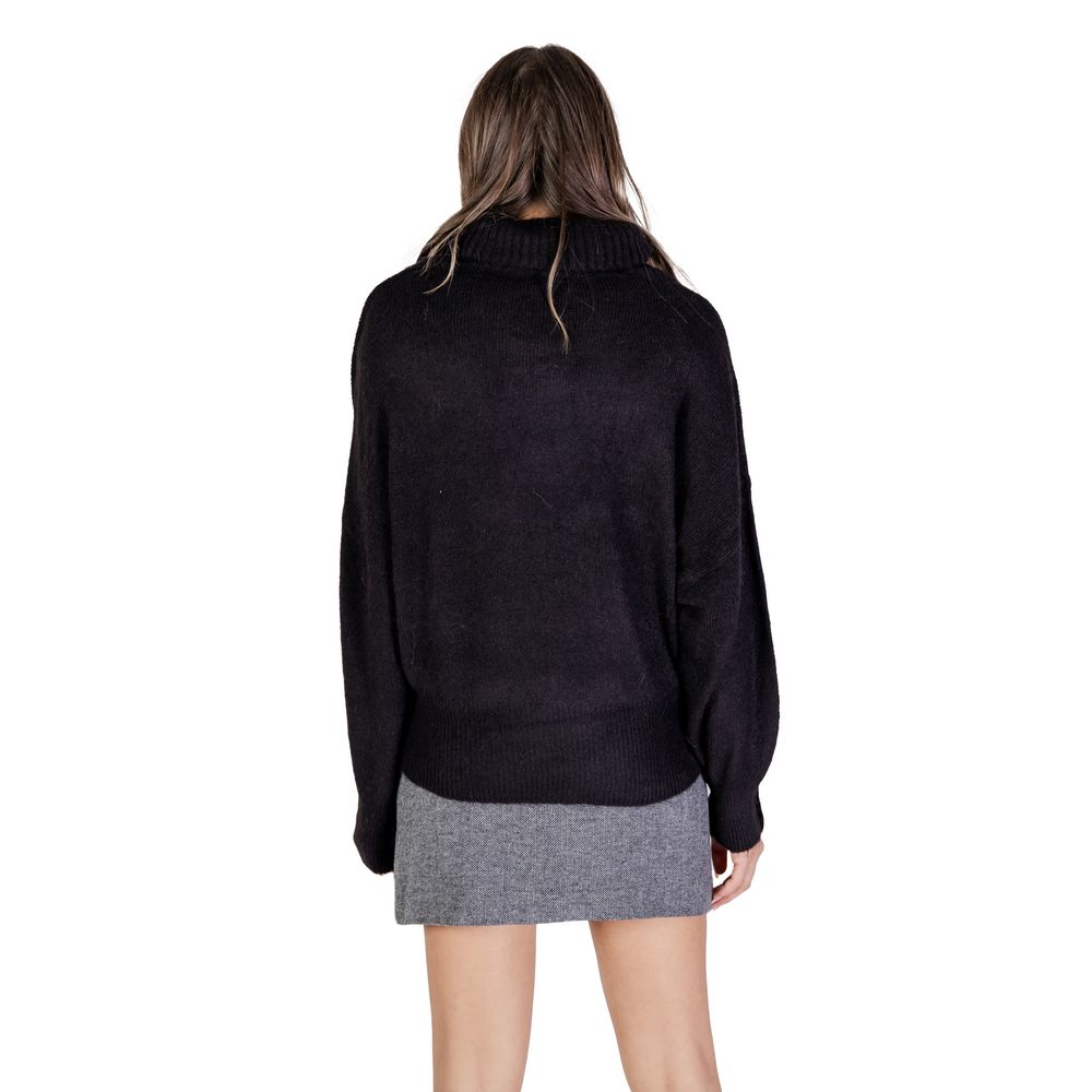ICHI Black Marabou Turtleneck - Image 2